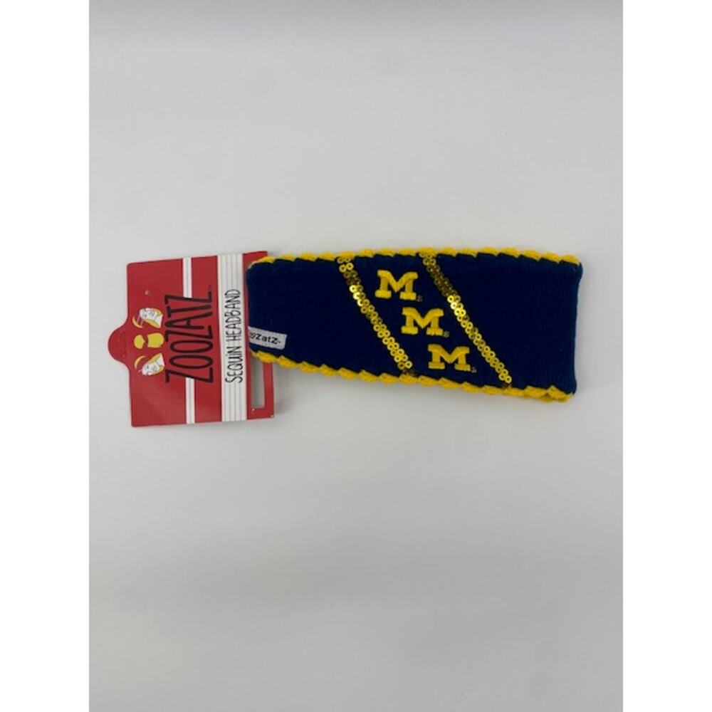 Michigan Wolverines Sequin Headband ZooZatz NWT NCAA Womens